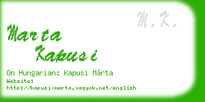 marta kapusi business card